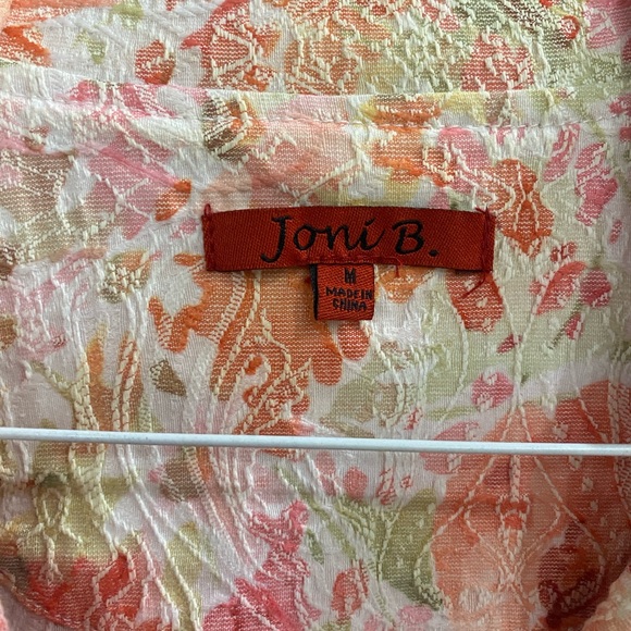 Ladies Medium Jacket Spring Colors Long Sleeve Zipper Pockets Peach Green Joni B - Picture 6 of 15